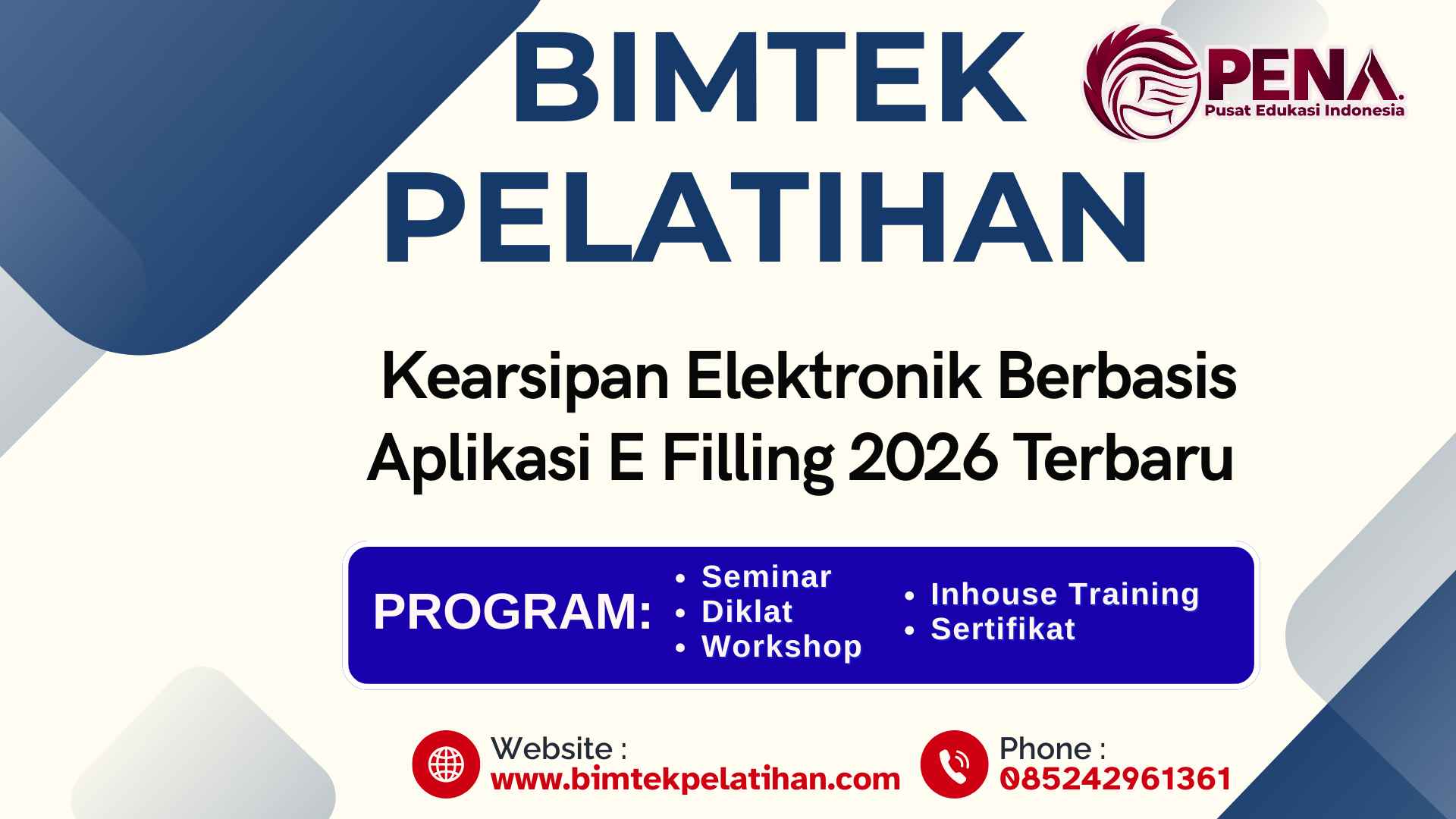 Bimtek Pelatihan Kearsipan Elektronik Berbasis Aplikasi E Filling 2026 Terbaru