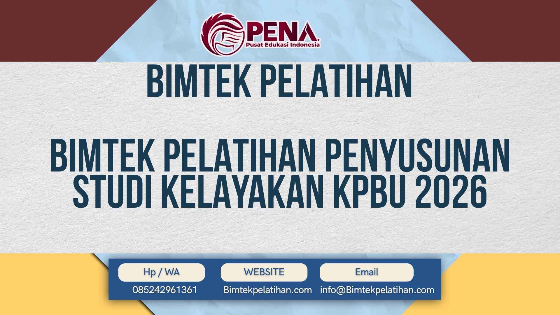 Bimtek Pelatihan Penyusunan Studi Kelayakan KPBU 2026