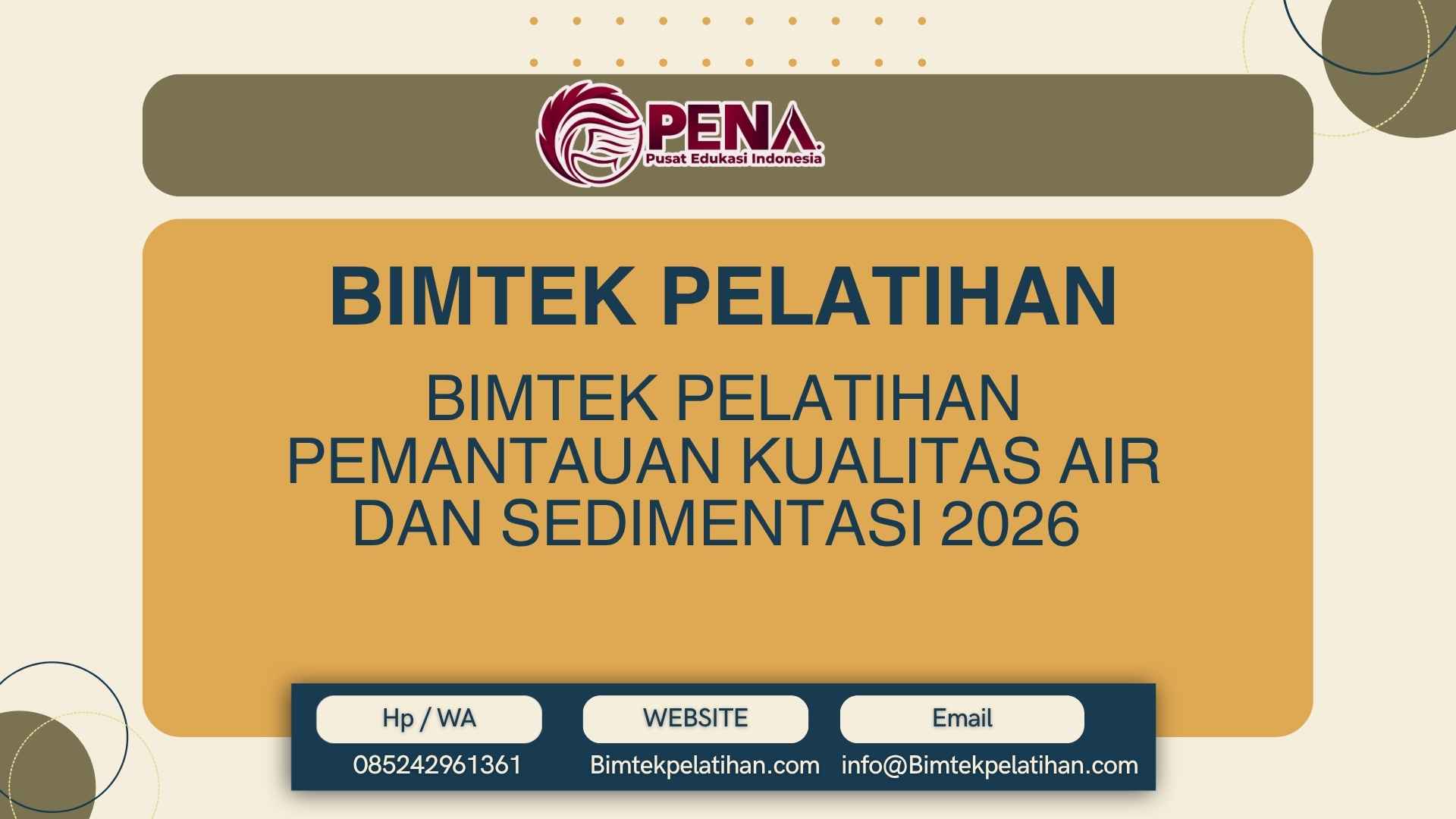 Bimtek Pelatihan Pemantauan Kualitas Air dan Sedimentasi 2026 Terbaru yang Komprehensif