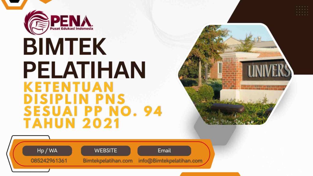 Bimtek Pelatihan Ketentuan Disiplin PNS Sesuai PP No 94 Tahun 2021 Terlengkap Terbaru 2026-2027