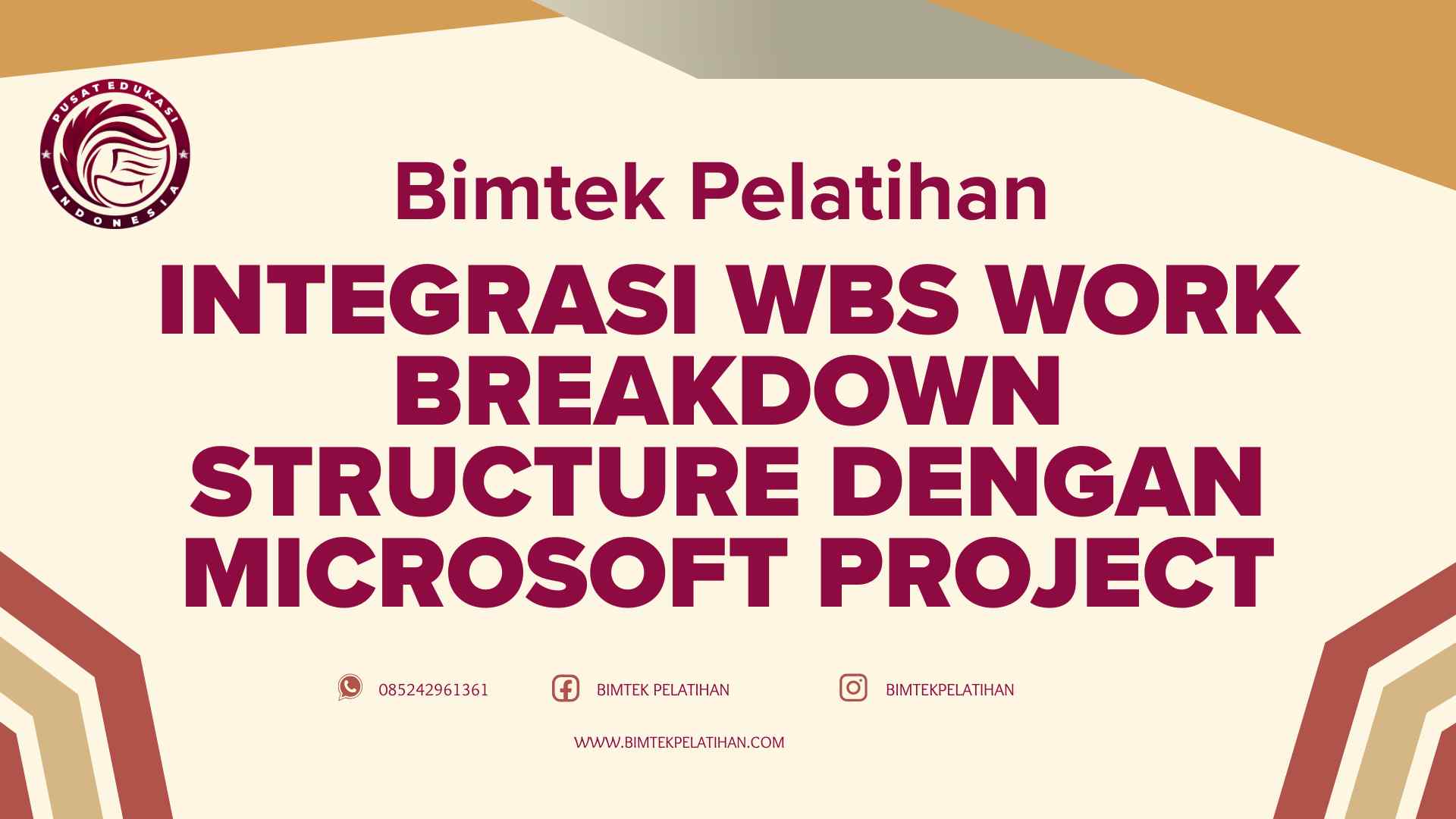 Bimtek Pelatihan Integrasi WBS Work Breakdown Structure dengan Microsoft Project Terbaru